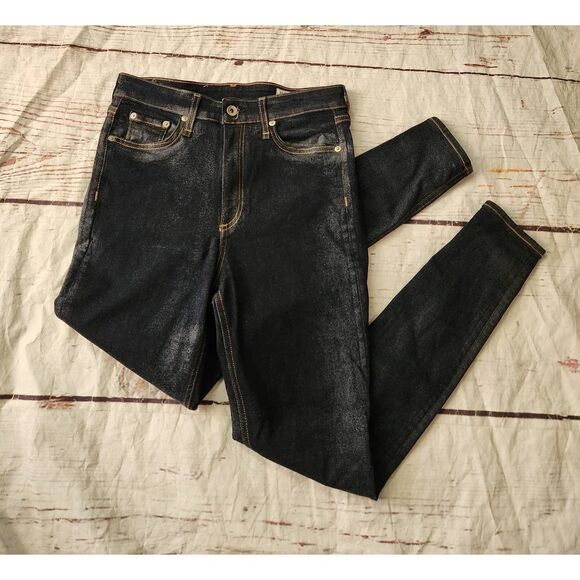 Rag & Bone Nina High-rise Skinny Jeans in Clearcoat Size 28 - Picture 1 of 7